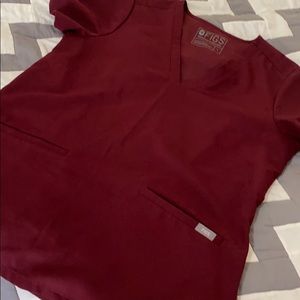 Figs maroon scrub top